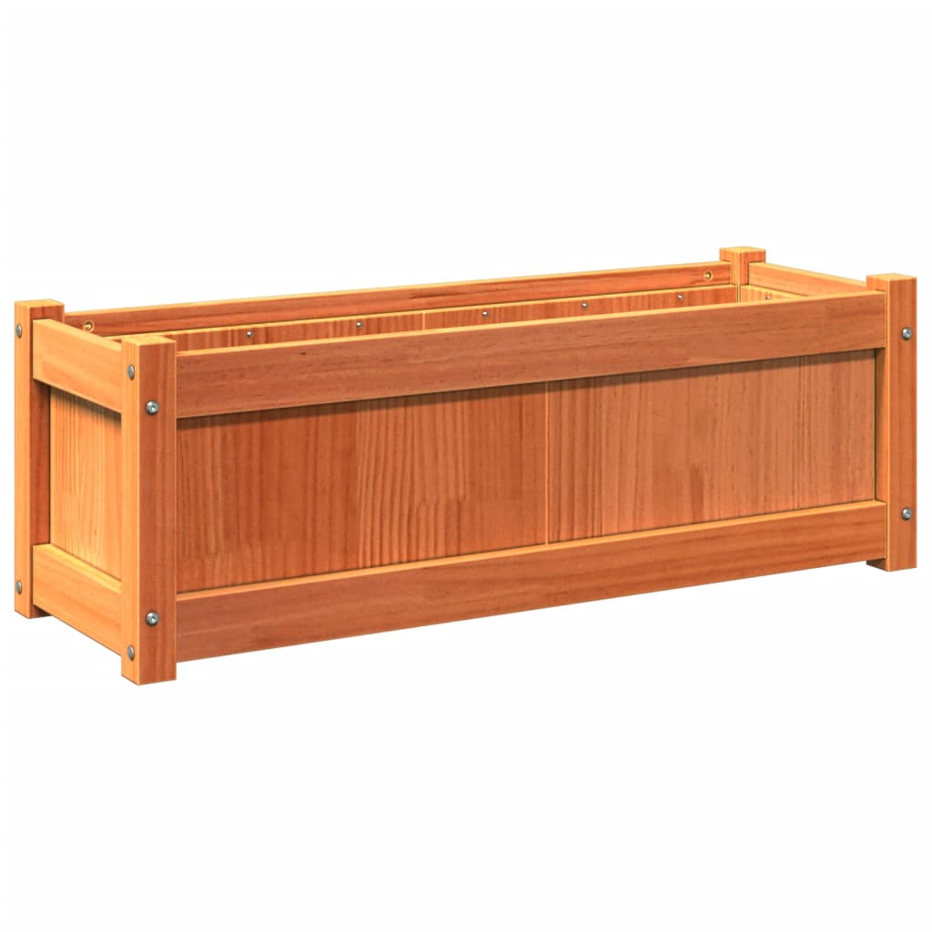 Hageplantekasse voksbrun 90x31x31 cm heltre furu