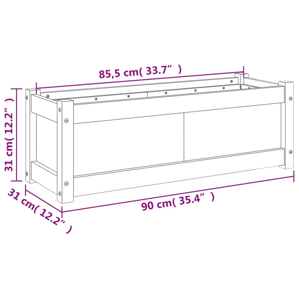 Plantekasser 90x31x31 cm impregnert furu