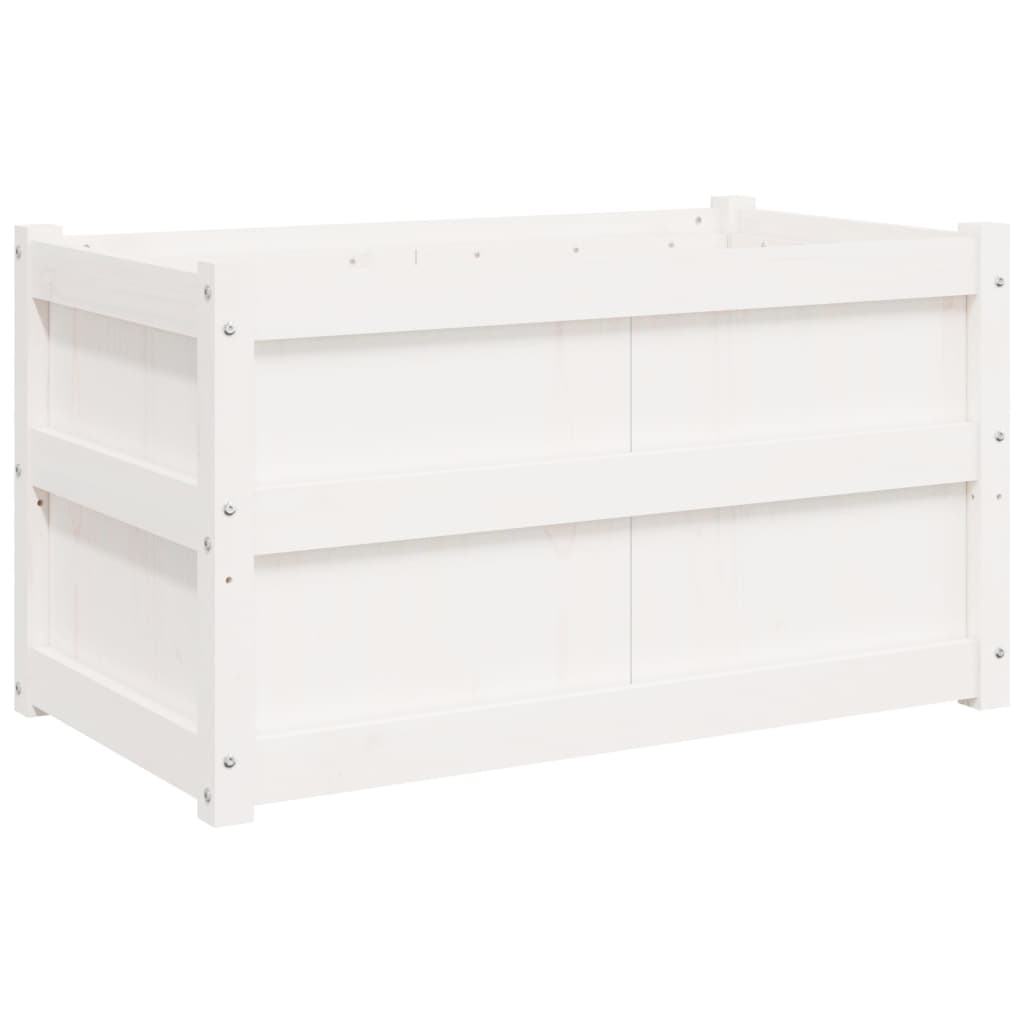 Hageplantekasse hvit 90x50x50 cm heltre furu