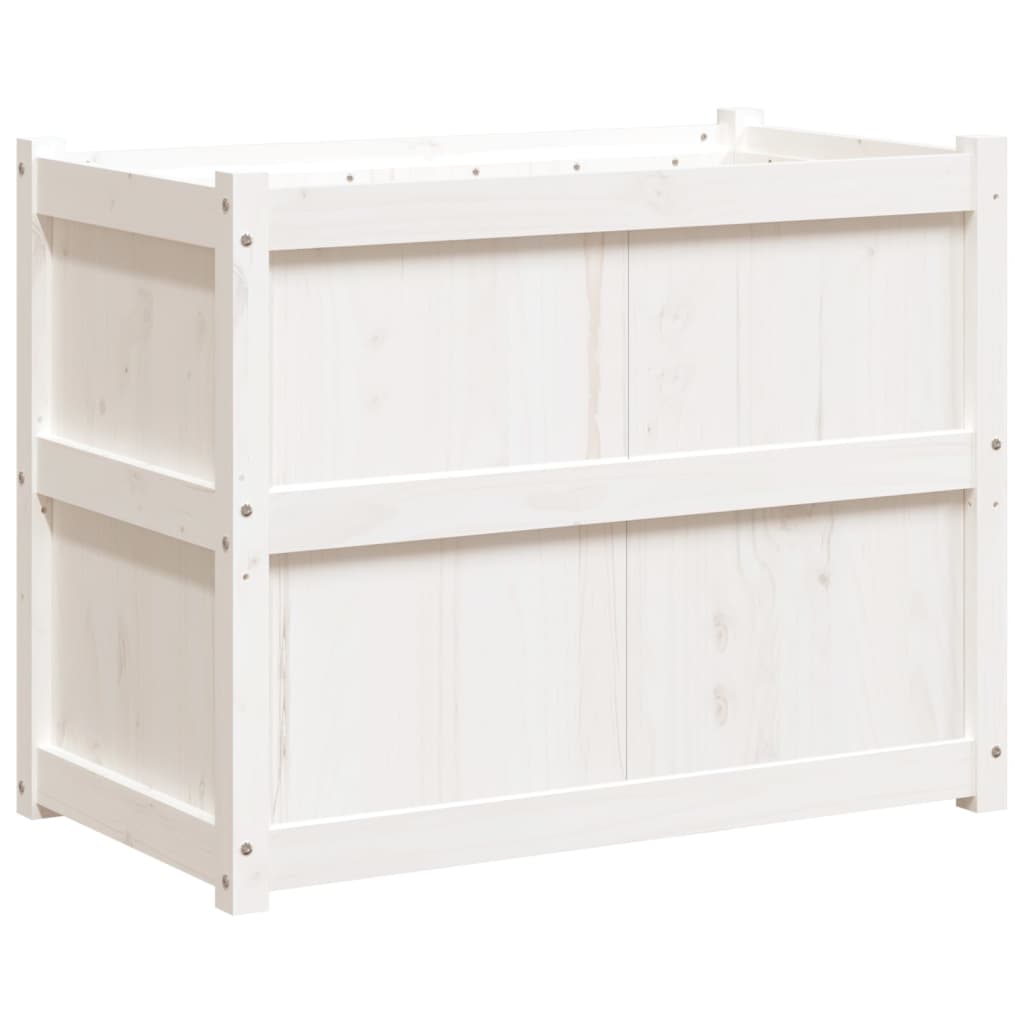 Hageplantekasse hvit 90x50x70 cm heltre furu