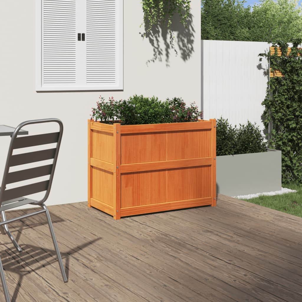 Hageplantekasse voksbrun 90x50x70 cm heltre furu