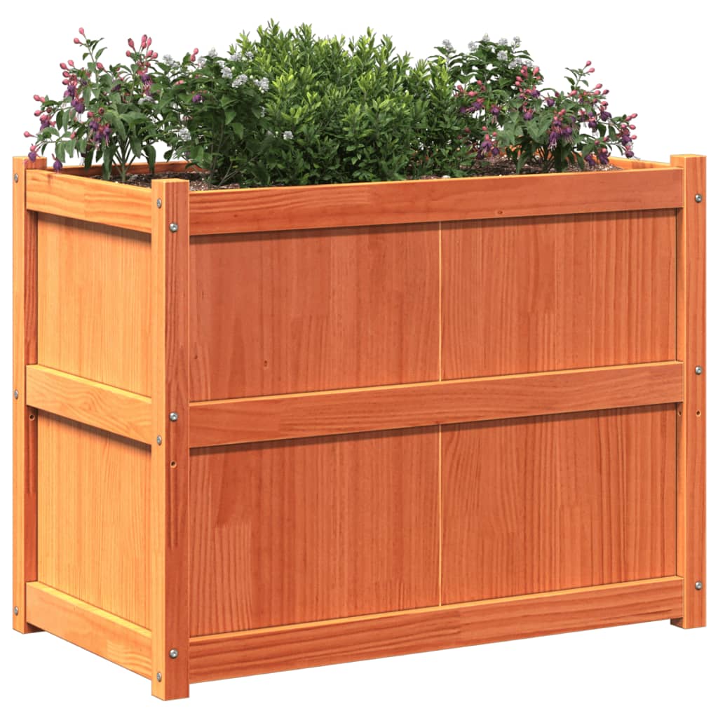 Hageplantekasse voksbrun 90x50x70 cm heltre furu