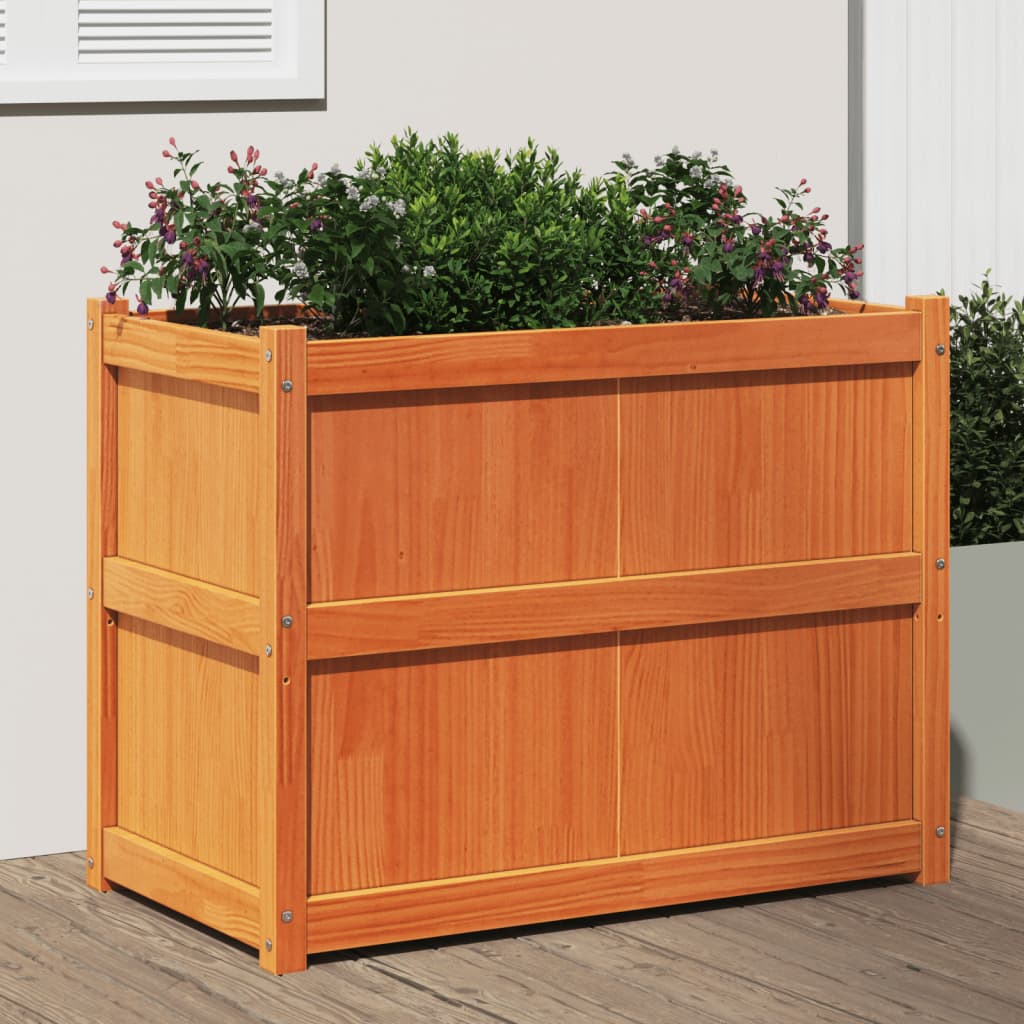 Hageplantekasse voksbrun 90x50x70 cm heltre furu