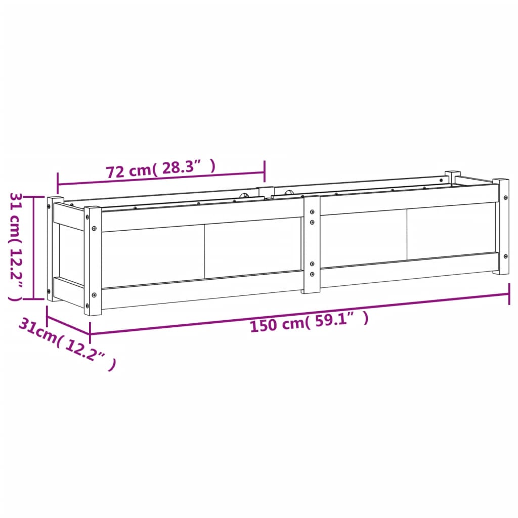 Plantekasser 2 stk heltre furu