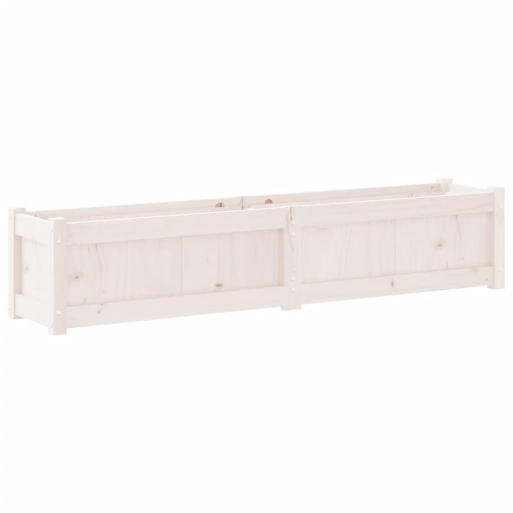 Hageplantekasse hvit 150x31x31 cm heltre furu