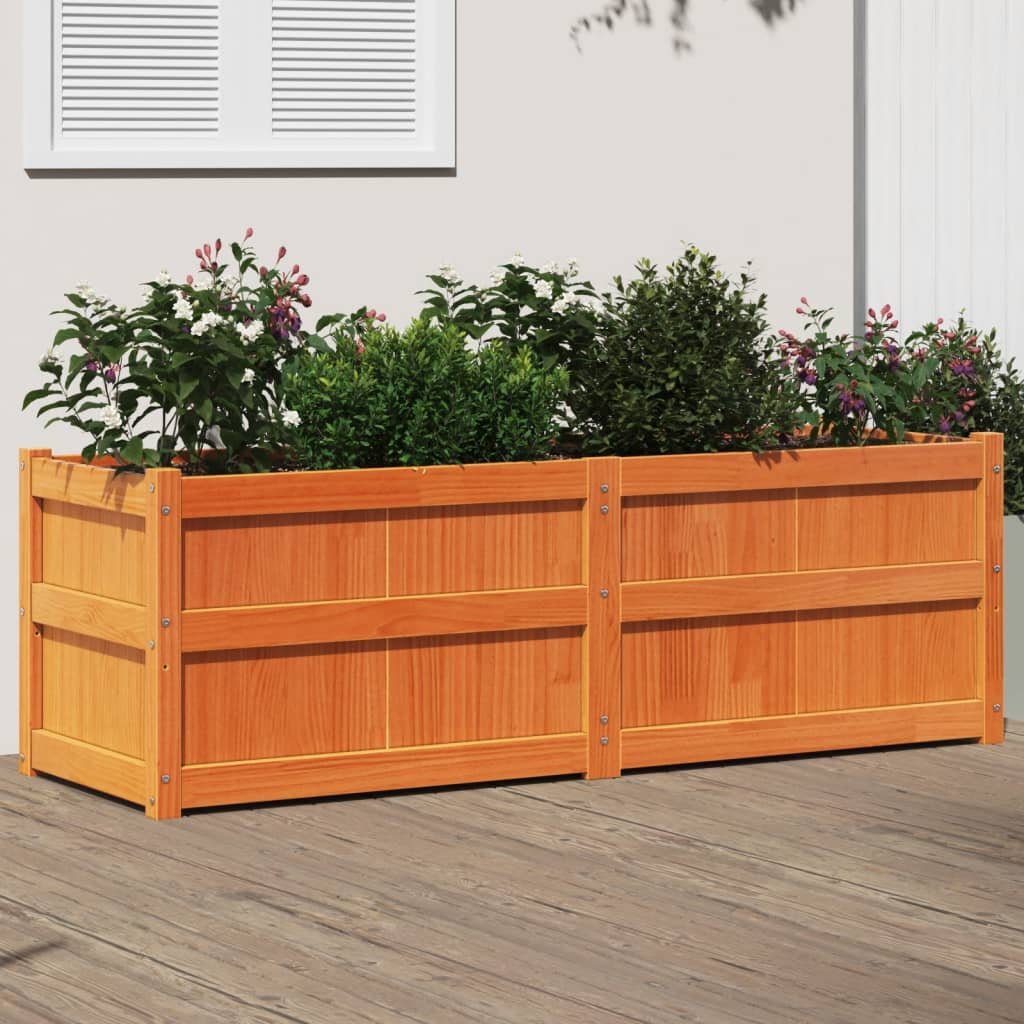 Hageplantekasse voksbrun 150x50x50 cm heltre furu