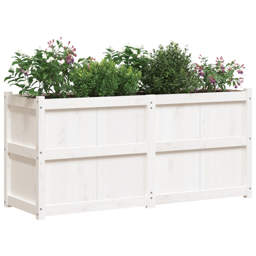 Hageplantekasse hvit 150x50x70 cm heltre furu