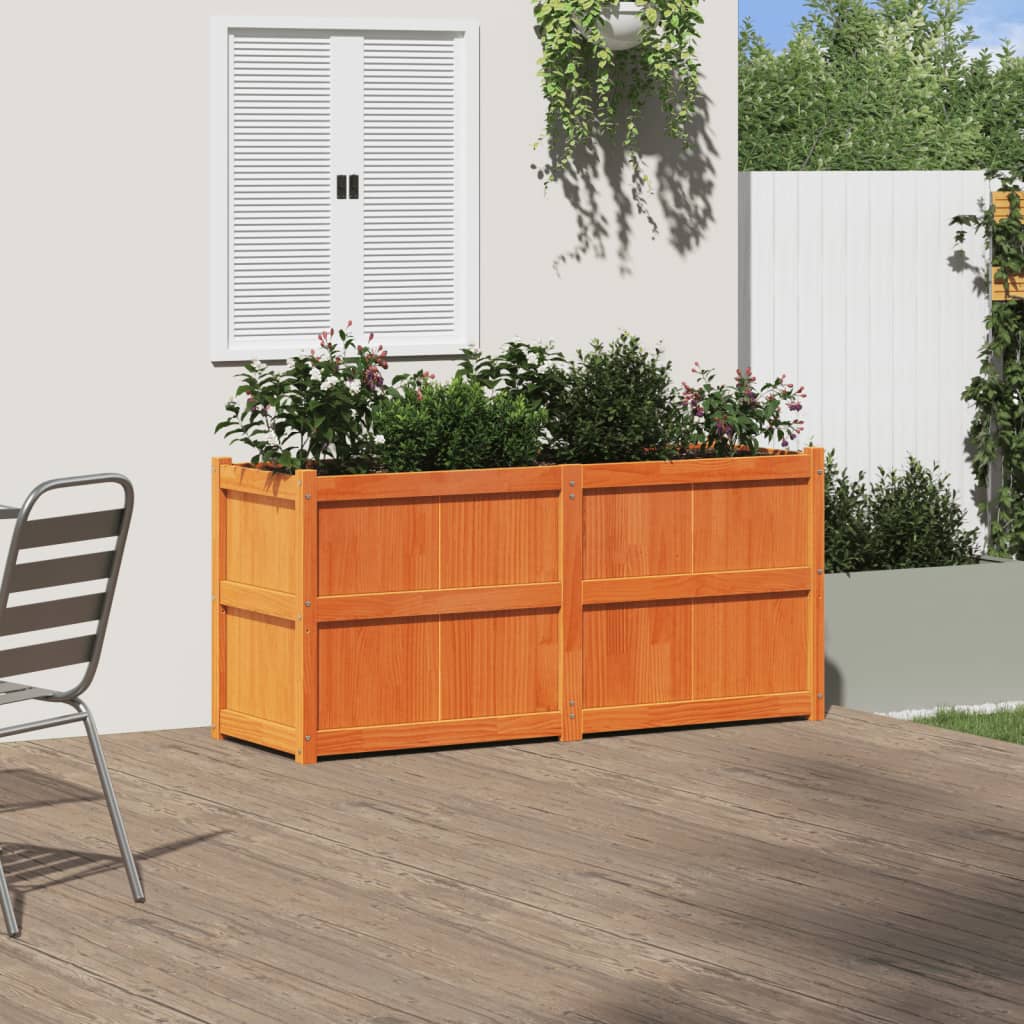 Hageplantekasse voksbrun 150x50x70 cm heltre furu