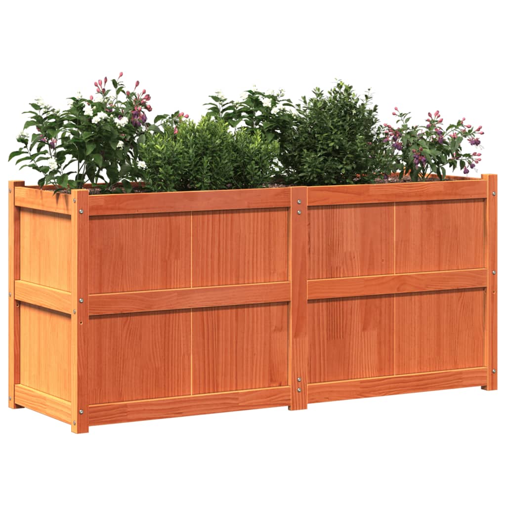 Hageplantekasse voksbrun 150x50x70 cm heltre furu