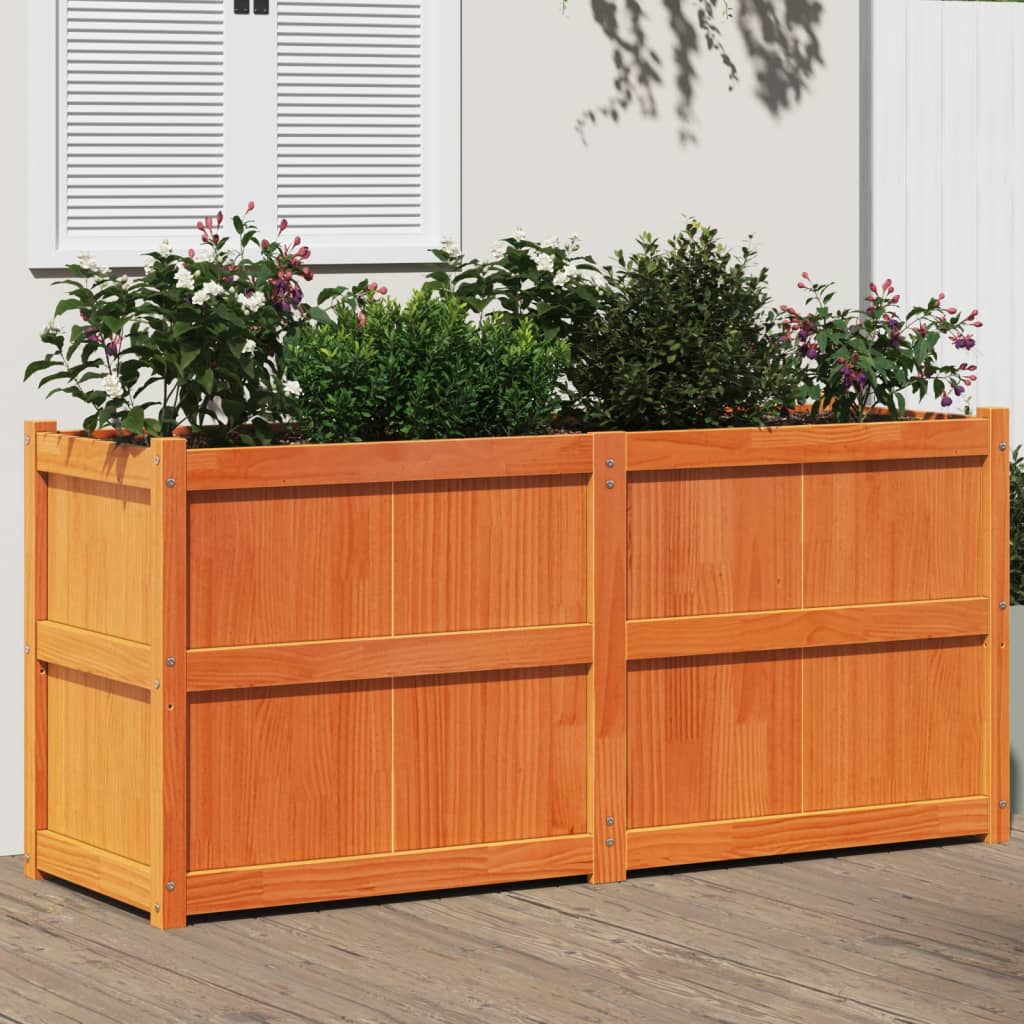 Hageplantekasse voksbrun 150x50x70 cm heltre furu