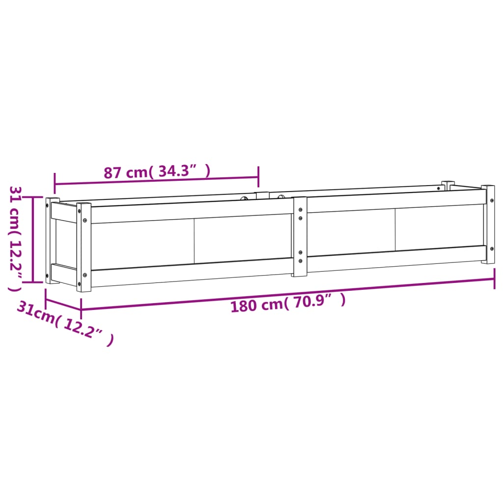 Plantekasser 2 stk heltre furu