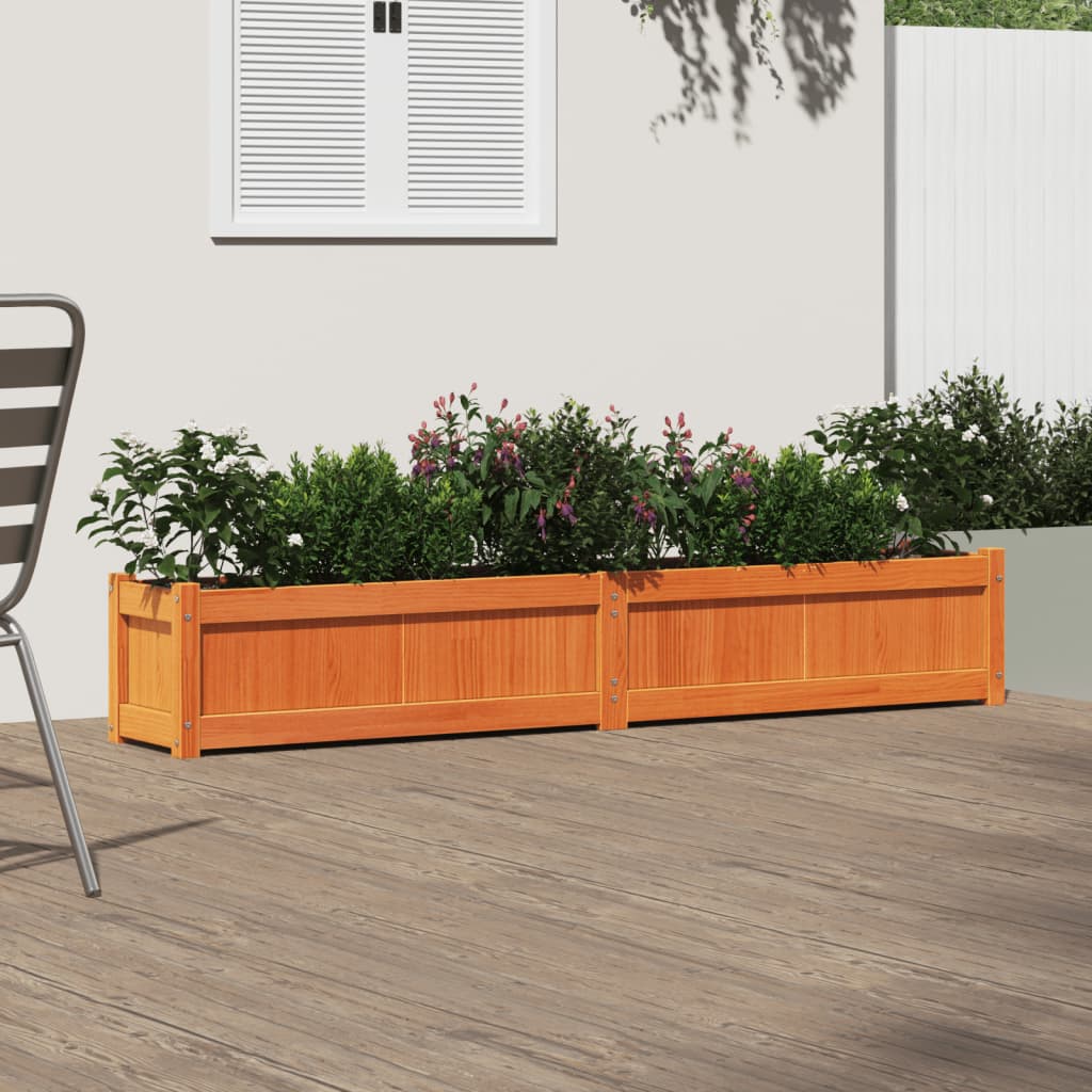 Hageplantekasse voksbrun 180x31x31 cm heltre furu