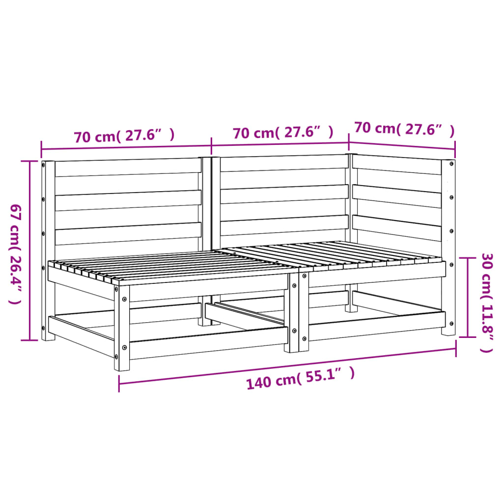 Hagesofa 2-seters heltre douglasgran