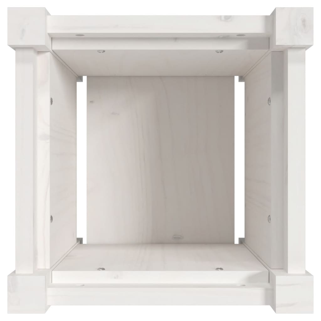 Hageplantekasse hvit 31x31x31 cm heltre furu