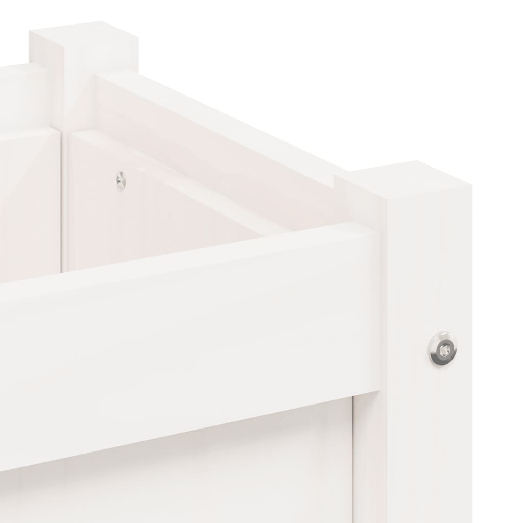 Hageplantekasse hvit 31x31x31 cm heltre furu