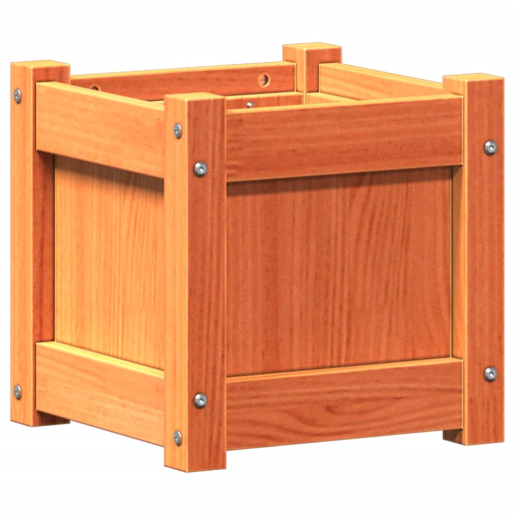 Hageplantekasse voksbrun 31x31x31 cm heltre furu
