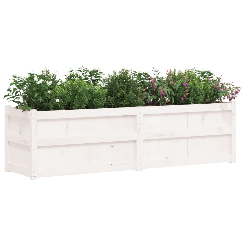 Hageplantekasse hvit 180x50x50 cm heltre furu