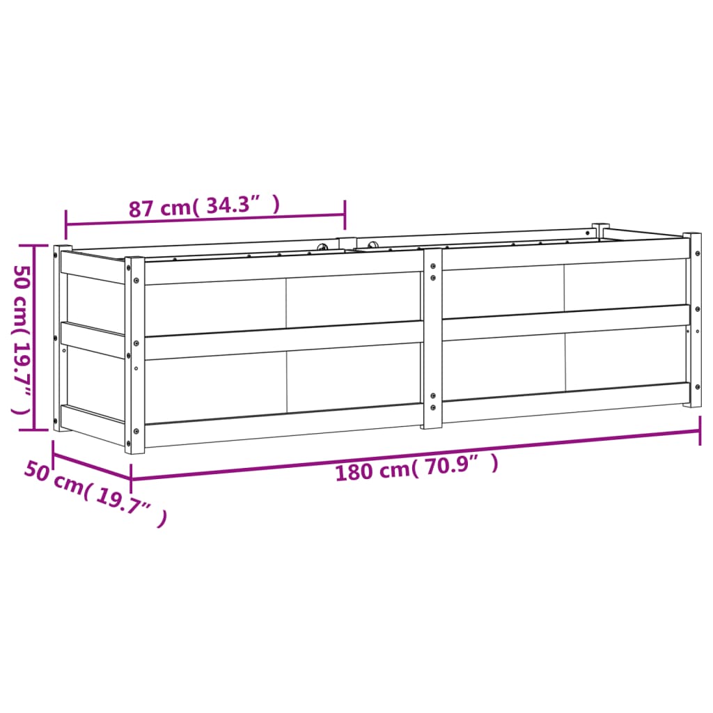 Hageplantekasse 180x50x50 cm heltre douglasgran