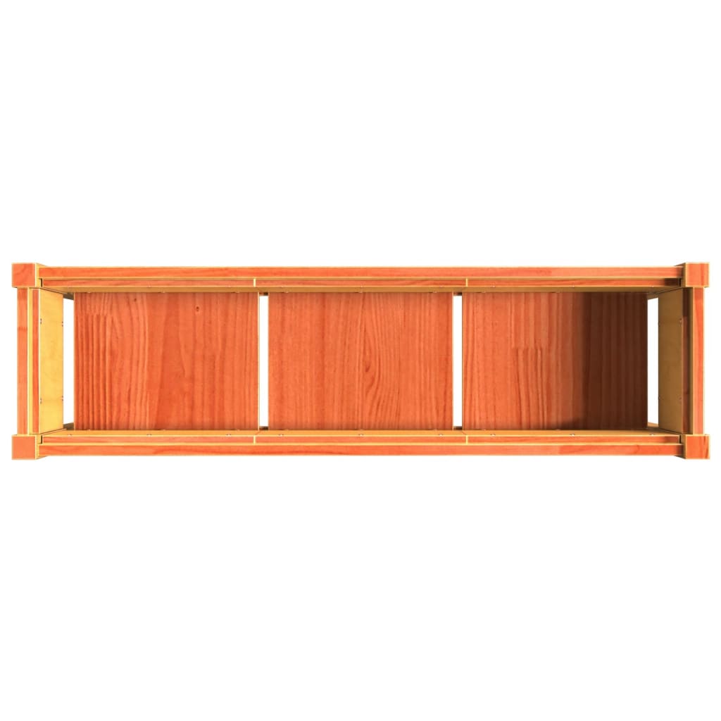 Hageplantekasse med ben voksbrun 110x31x70 cm heltre furu