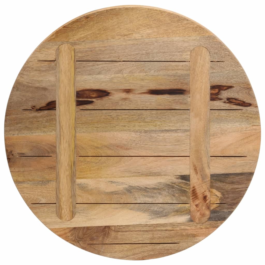 Bordplate Ø 60x3,8 cm rund grovt heltre mango