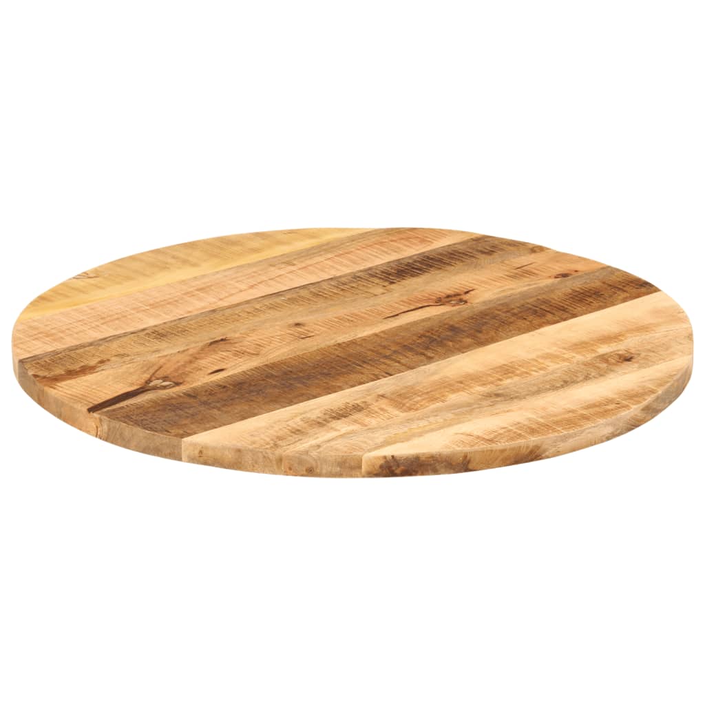 Bordplate Ø 80x3,8 cm rund grovt heltre mango