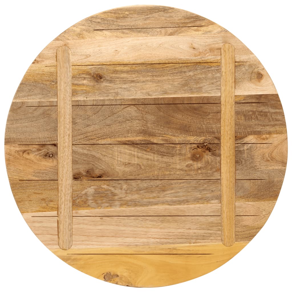 Bordplate Ø 80x3,8 cm rund grovt heltre mango