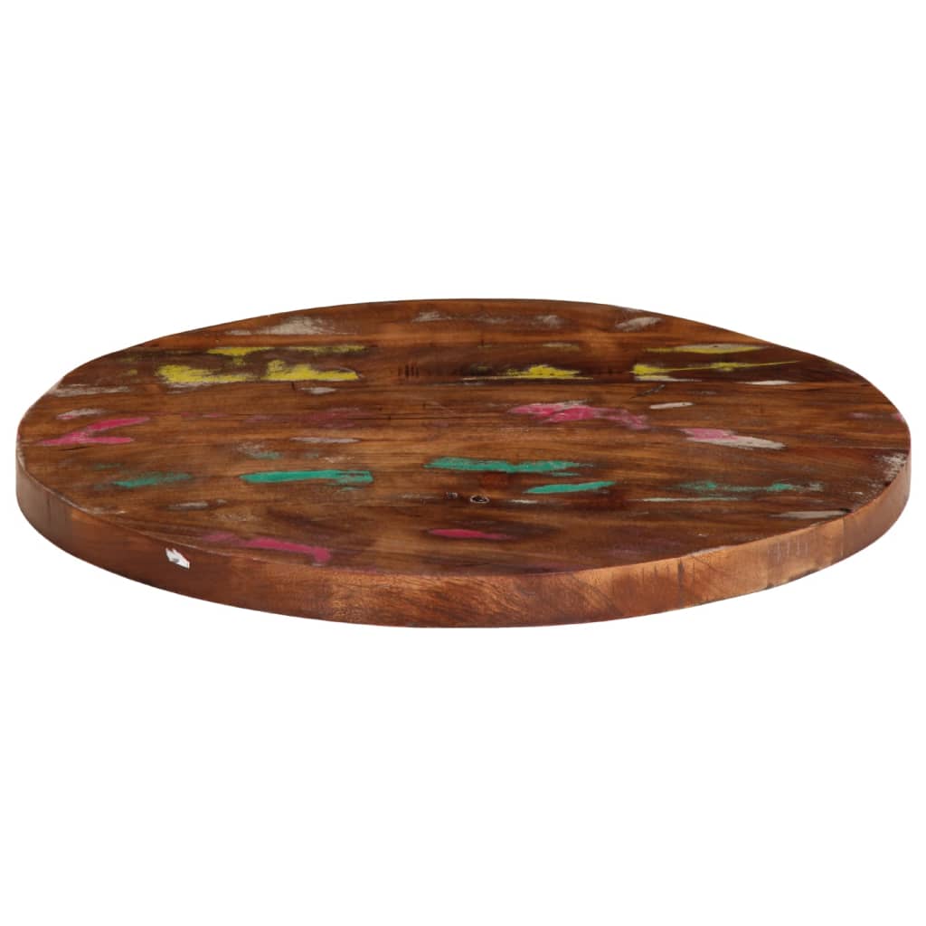 Bordplate Ø 60x3,8 cm rund gjenvunnet heltre