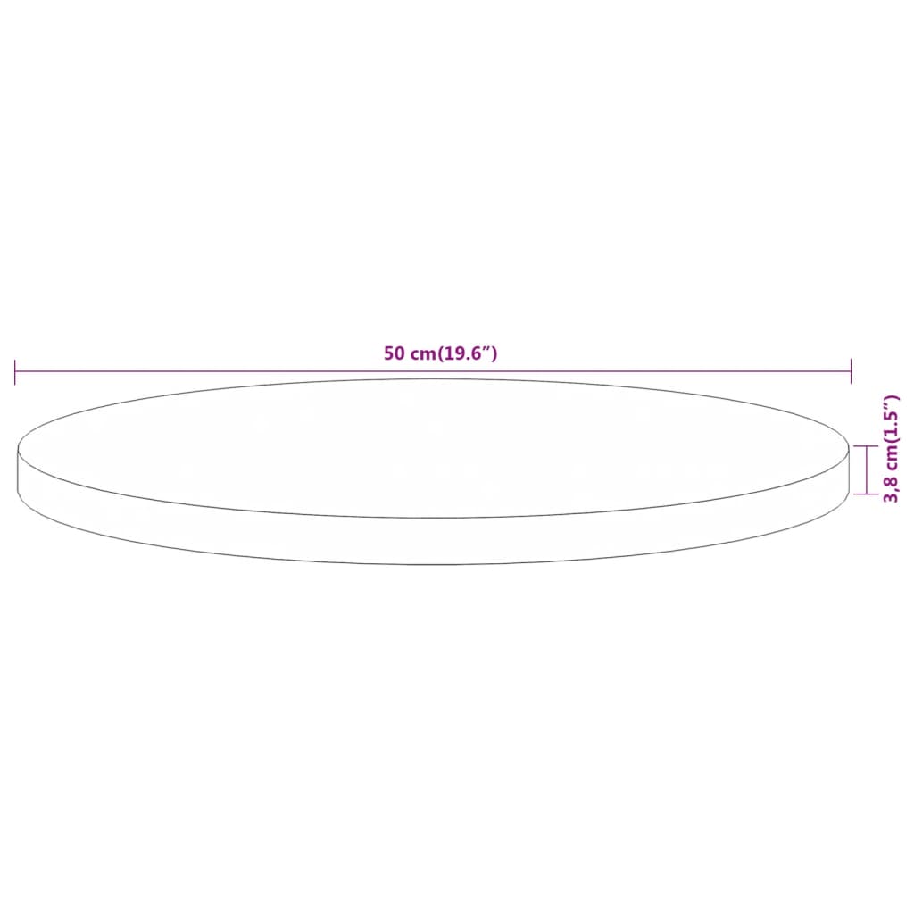 Bordplate Ø50x3,8 cm rund heltre akasie