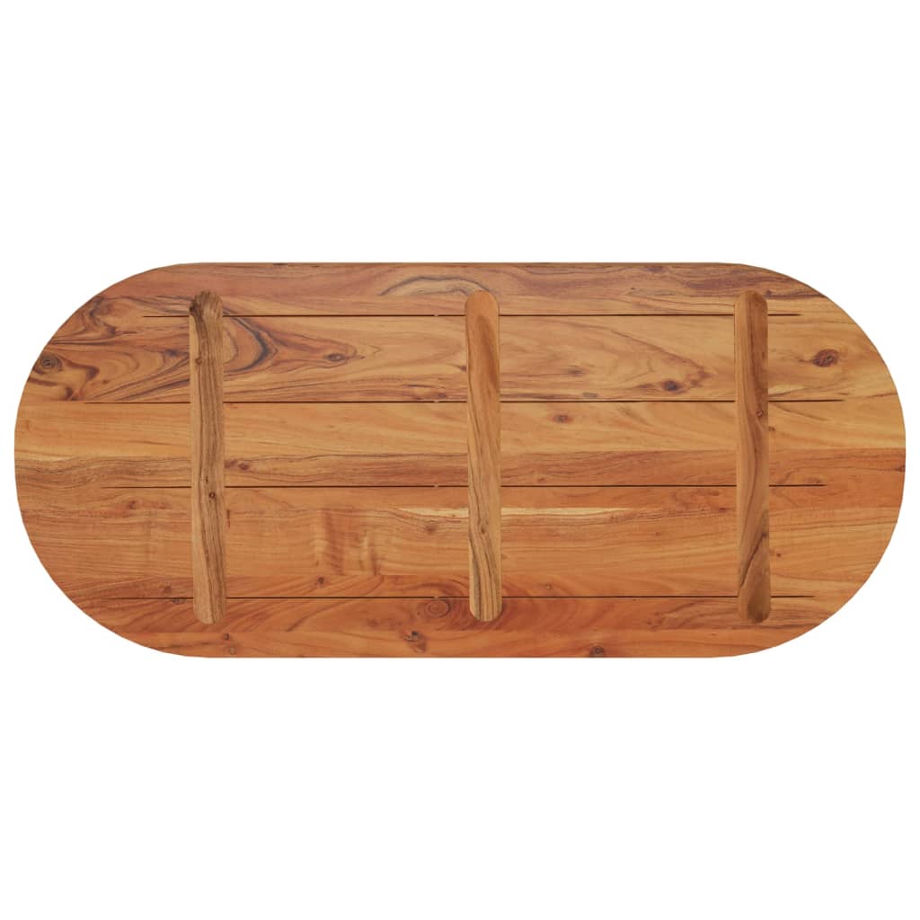 Bordplate 90x40x3,8 cm oval heltre akasie