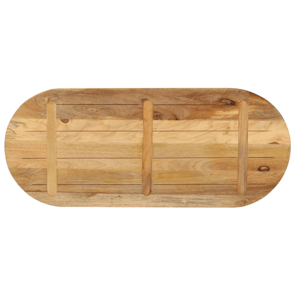 Bordplate 90x40x3,8 cm oval grovt heltre mangotre