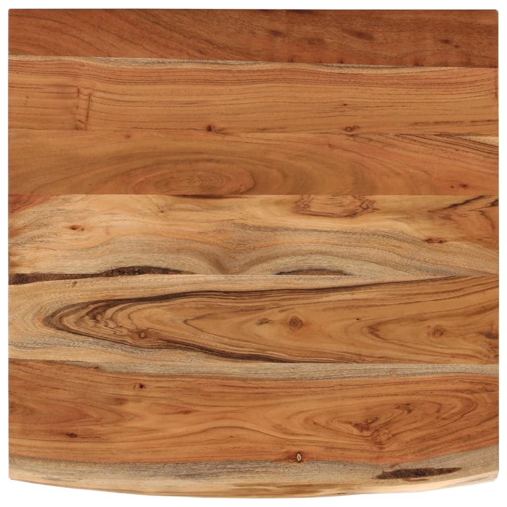 Bordplate 80x80x2,5 cm firkantet heltre akasie naturlig kant