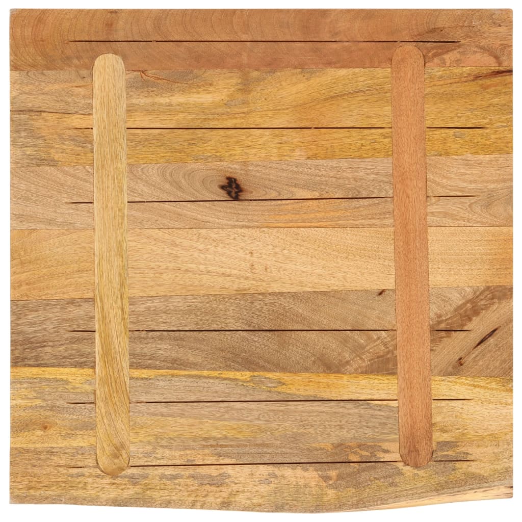 Bordplate 80x80x2,5 cm naturlig kant grovt heltre mangotre