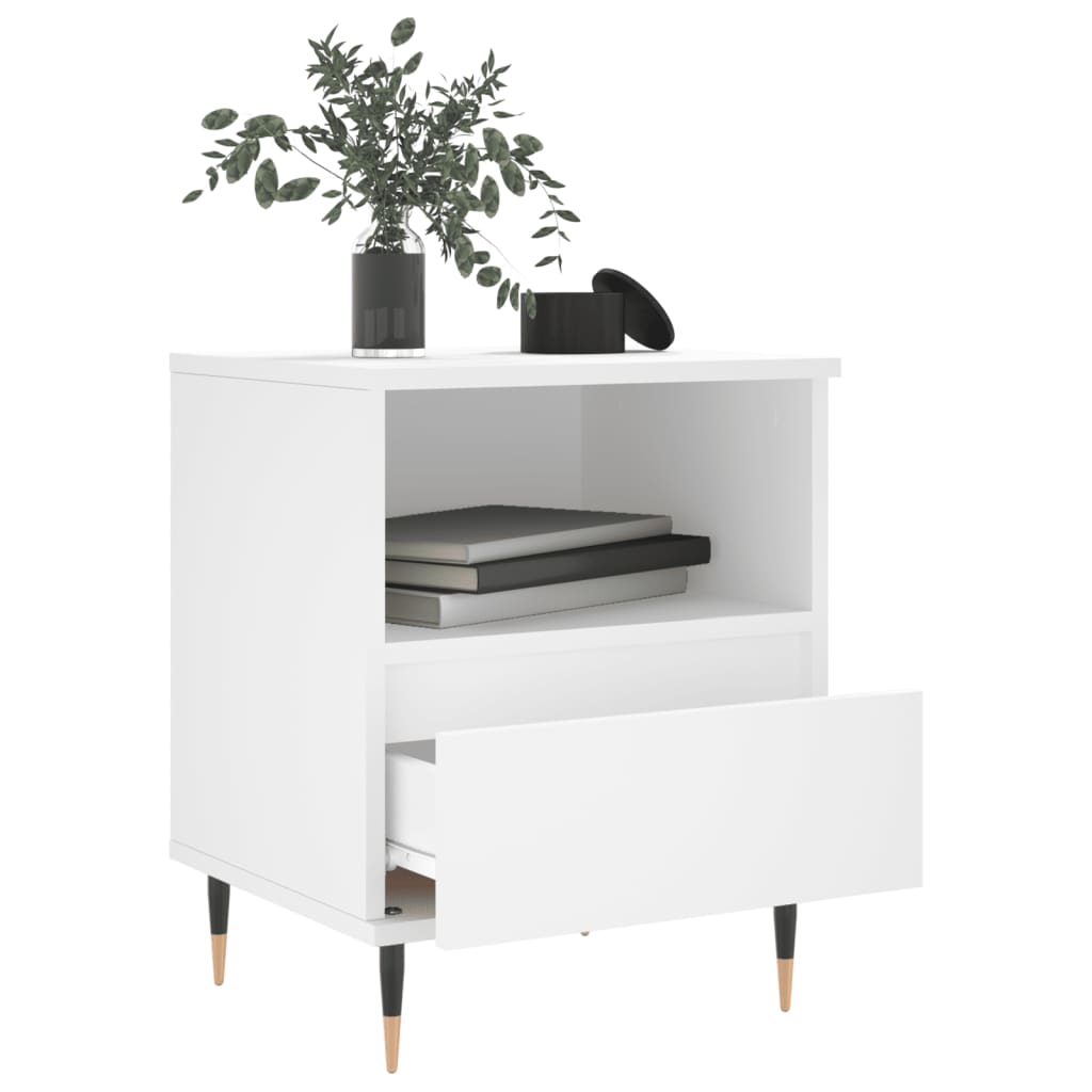 Nattbord 2 stk hvit 40x35x50 cm konstruert tre