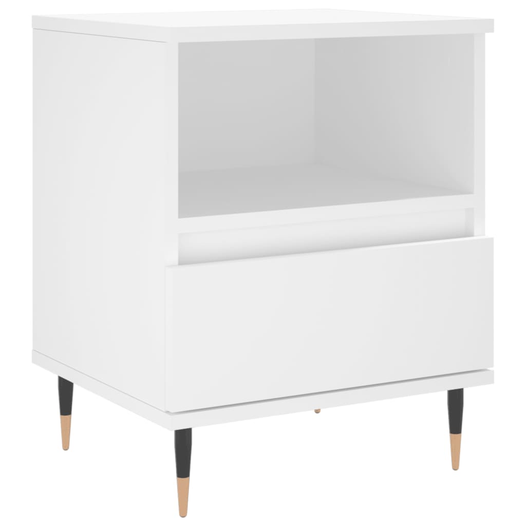 Nattbord 2 stk hvit 40x35x50 cm konstruert tre