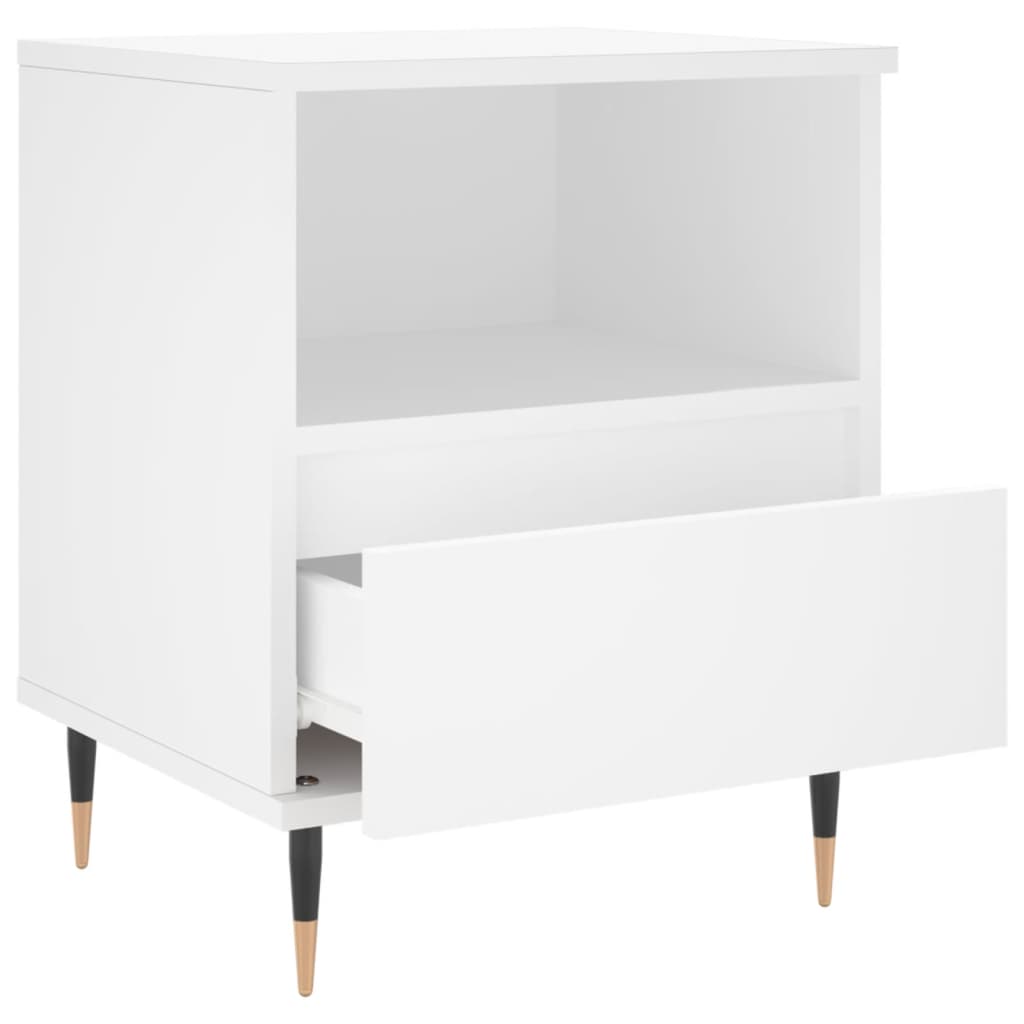Nattbord 2 stk hvit 40x35x50 cm konstruert tre