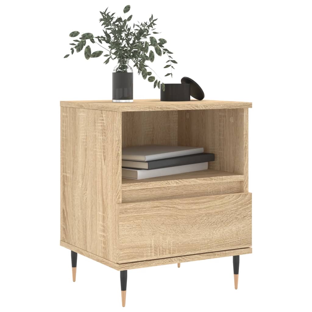 Nattbord 2 stk sonoma eik 40x35x50 cm konstruert tre