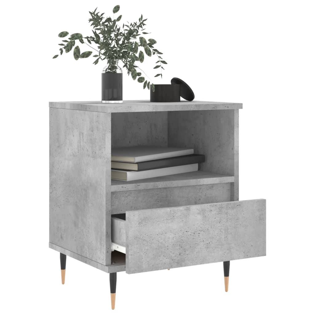 Nattbord 2 stk betonggrå 40x35x50 cm konstruert tre