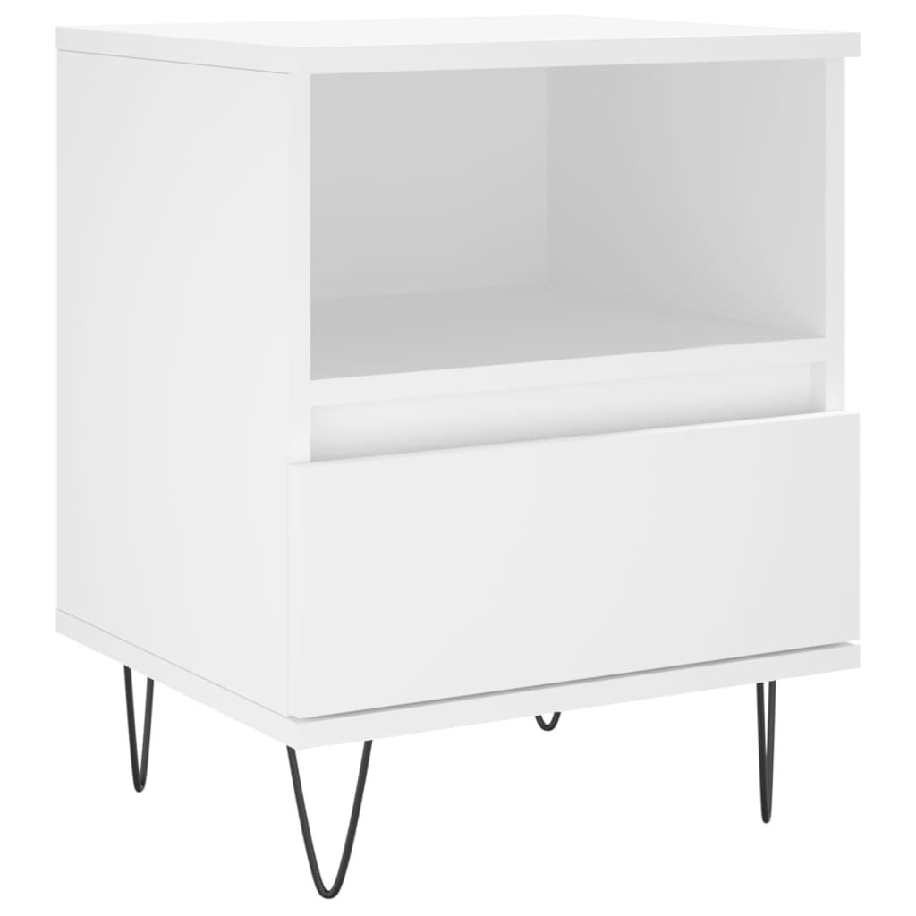 Nattbord 2 stk hvit 40x35x50 cm konstruert tre