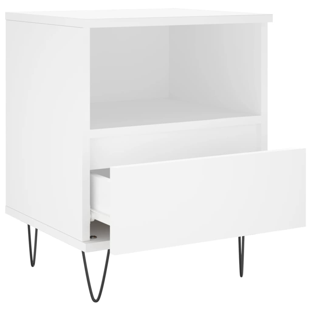 Nattbord 2 stk hvit 40x35x50 cm konstruert tre