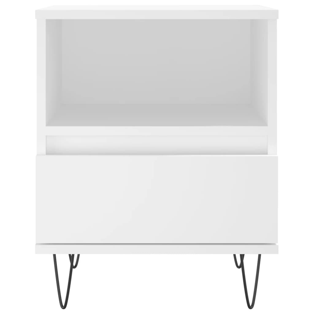 Nattbord 2 stk hvit 40x35x50 cm konstruert tre