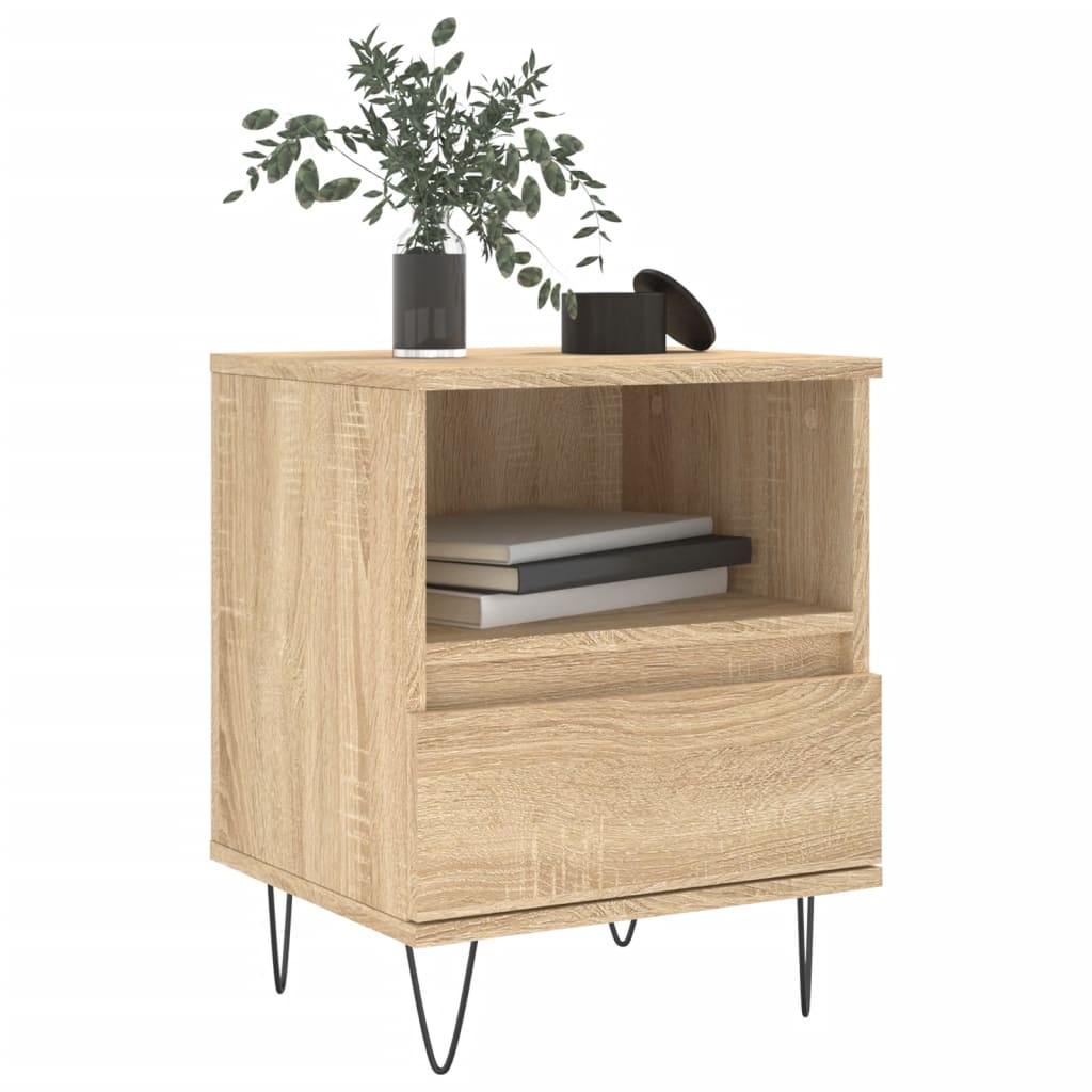 Nattbord 2 stk sonoma eik 40x35x50 cm konstruert tre