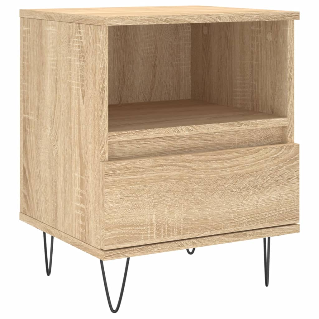 Nattbord 2 stk sonoma eik 40x35x50 cm konstruert tre