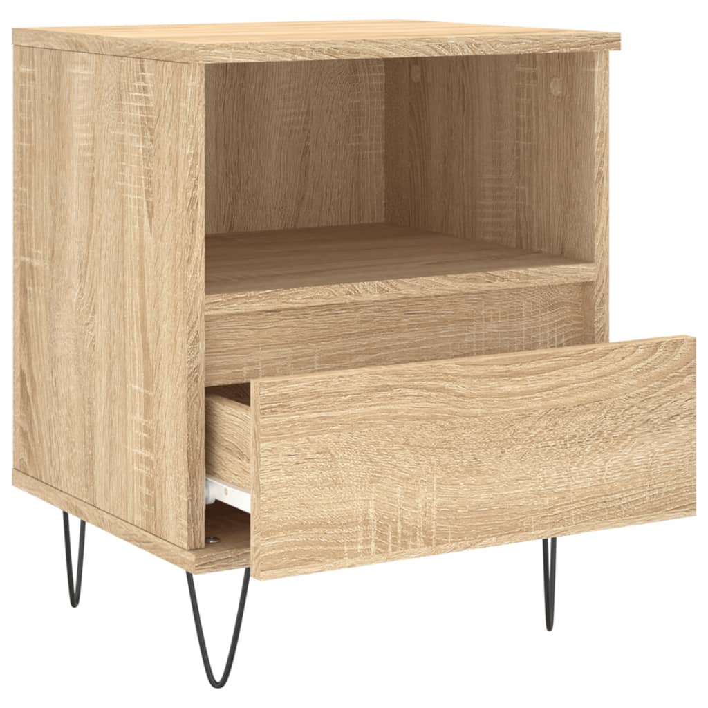 Nattbord 2 stk sonoma eik 40x35x50 cm konstruert tre