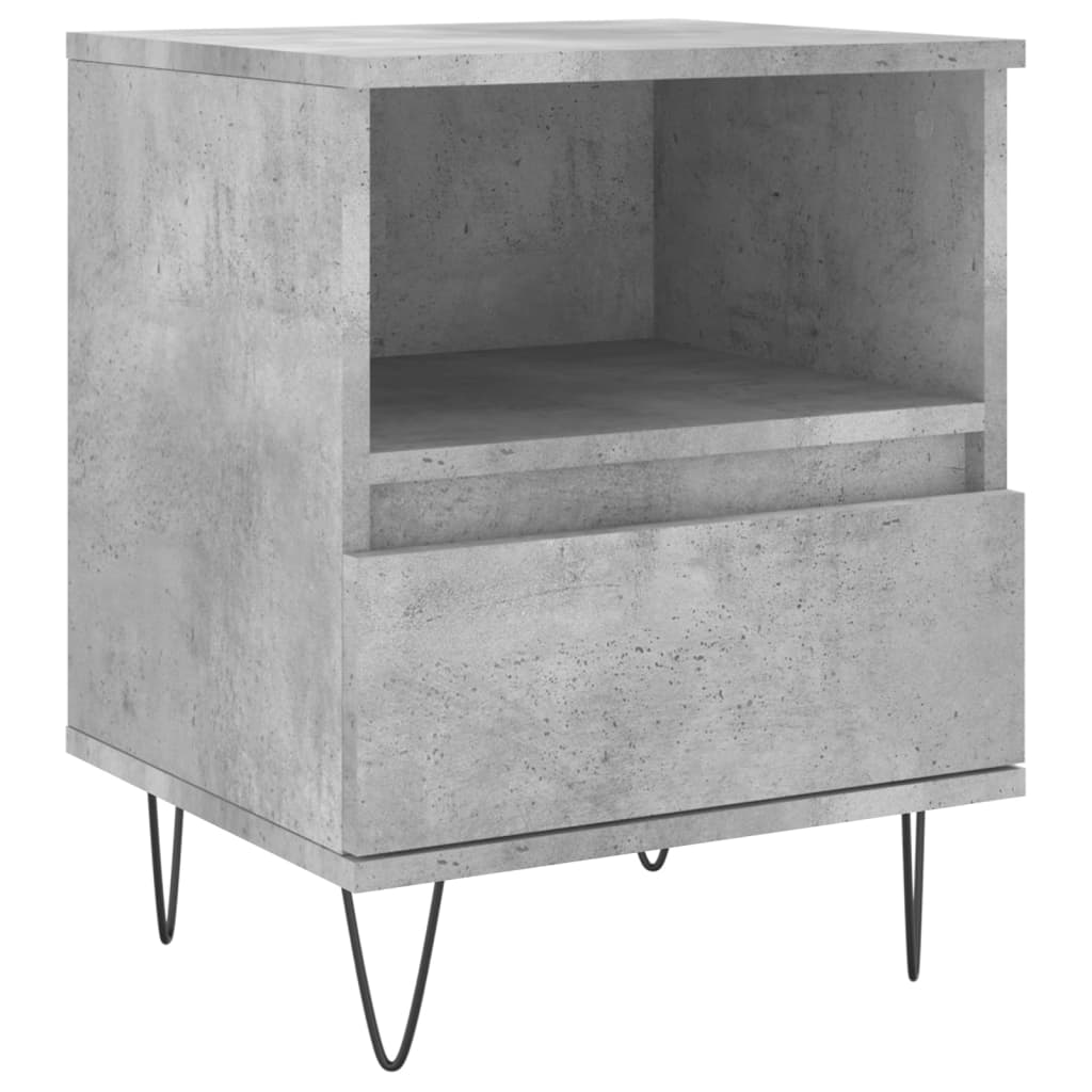 Nattbord 2 stk betonggrå 40x35x50 cm konstruert tre