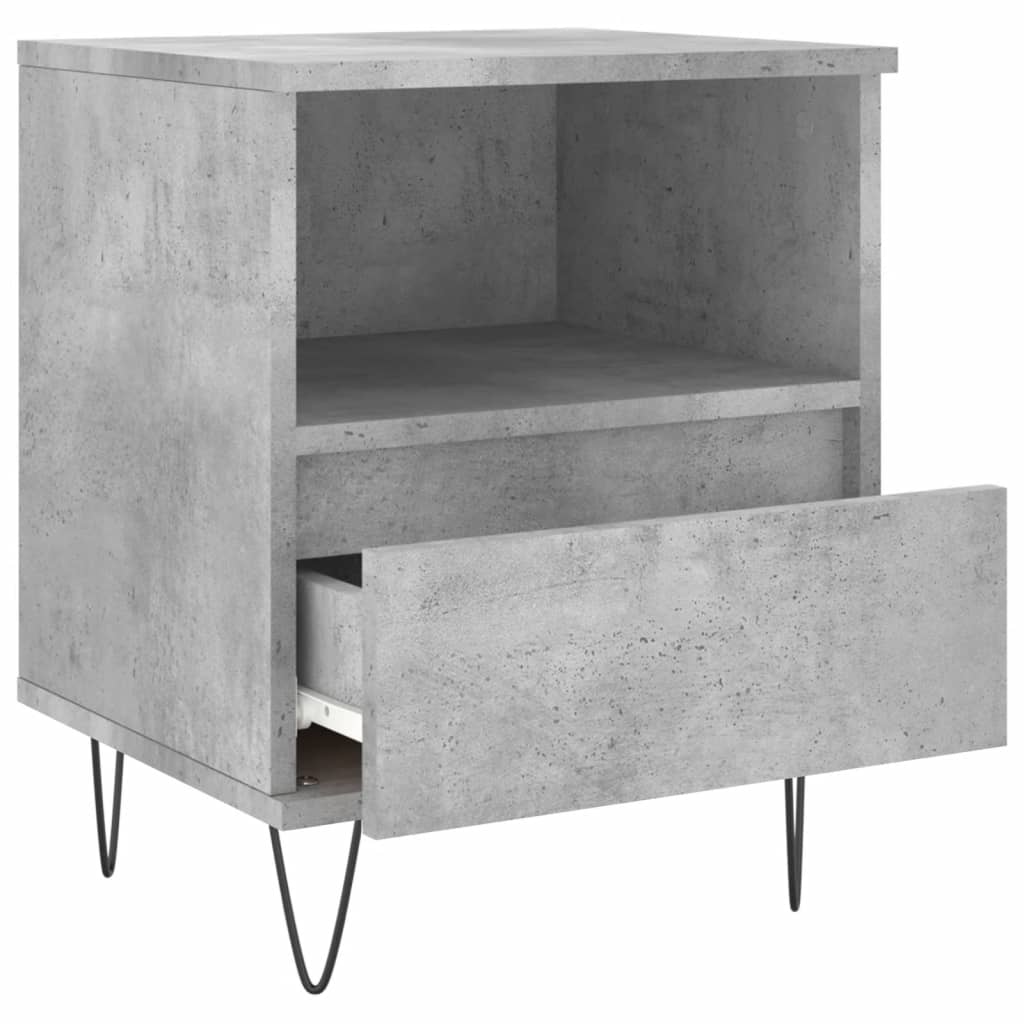 Nattbord 2 stk betonggrå 40x35x50 cm konstruert tre