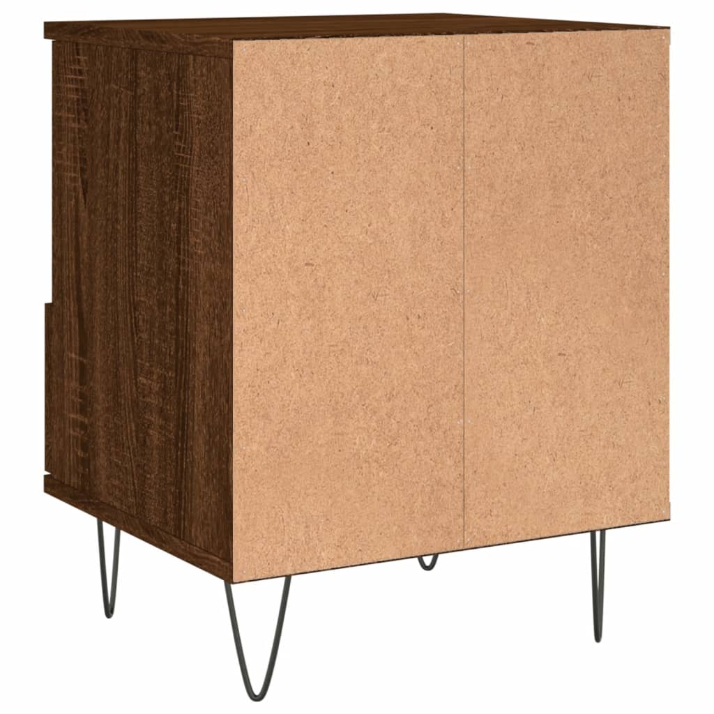 Nattbord 2 stk brun eik 40x35x50 cm konstruert tre