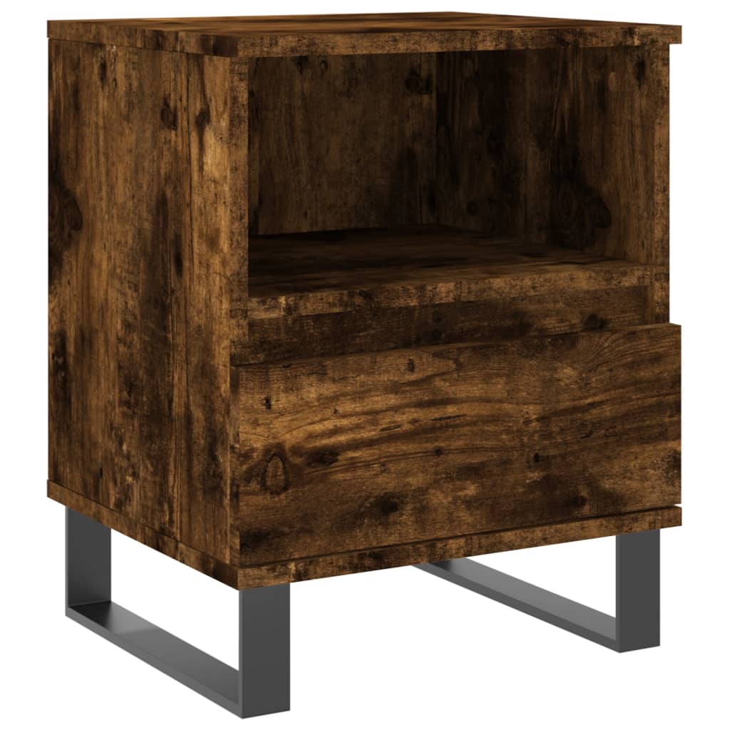Nattbord 2 stk røkt eik 40x35x50 cm konstruert tre