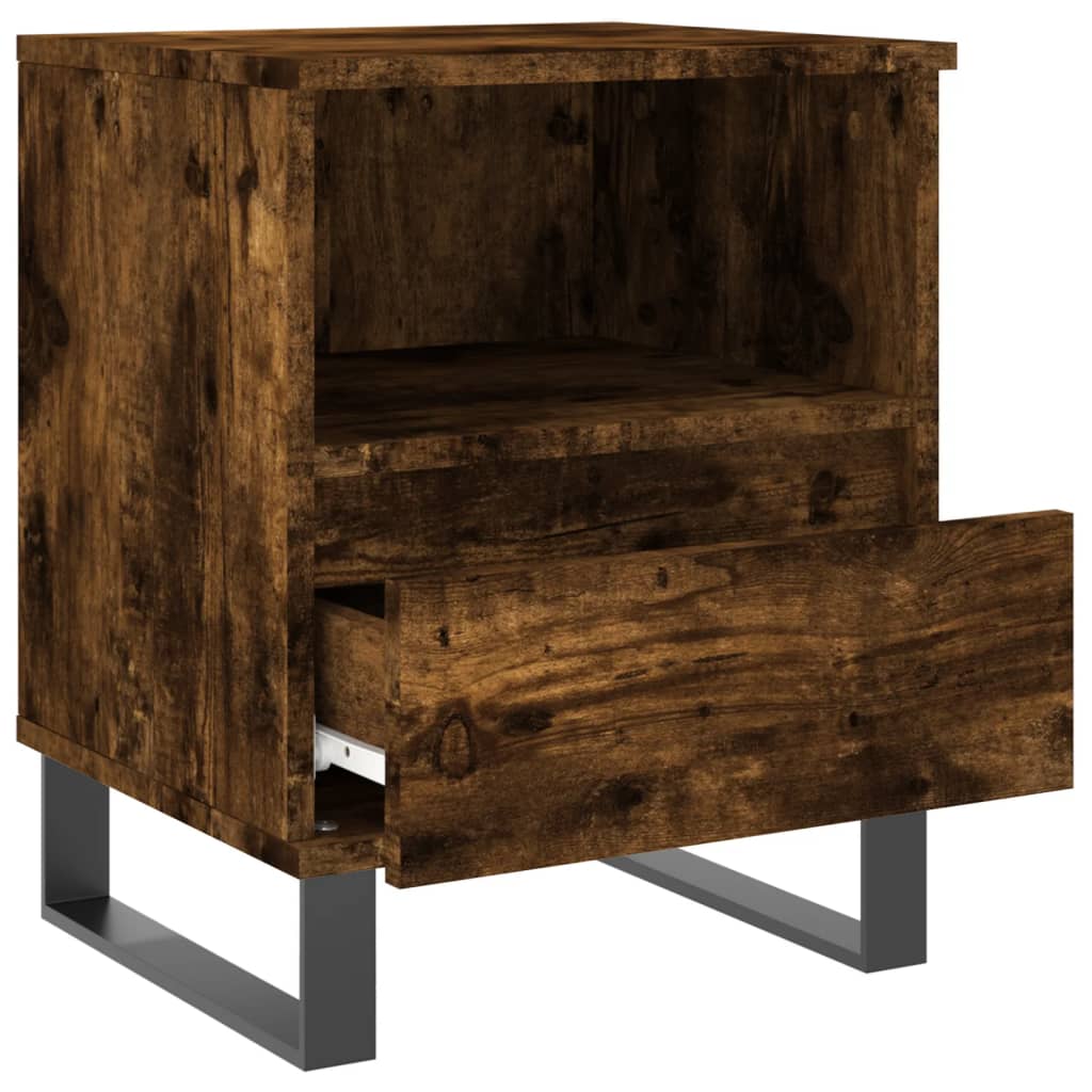 Nattbord 2 stk røkt eik 40x35x50 cm konstruert tre