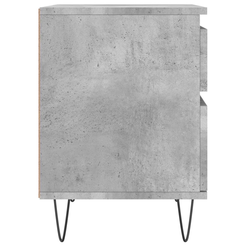 Nattbord 2 stk betonggrå 40x35x50 cm konstruert tre