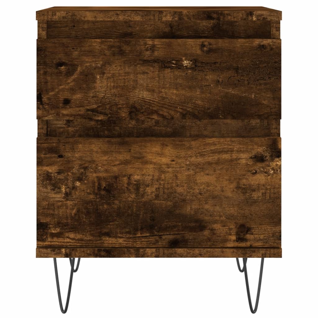 Nattbord 2 stk røkt eik 40x35x50 cm konstruert tre
